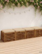 vidaXL Кушони за сядане 4 броя VUGHT 4 pcs 100% полиестер Кремаво