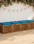 vidaXL Кушони за сядане 4 броя VUGHT 4 pcs 100% полиестер Светлосиньо