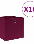 vidaXL Кутии за съхранение 10 бр нетъкан плат 28x28x28 см тъмночервени