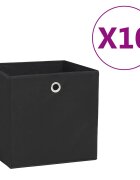 vidaXL Кутии за съхранение 10 бр нетъкан текстил 28x28x28 см черни