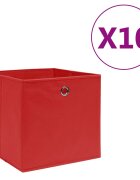 vidaXL Кутии за съхранение 10 бр нетъкан текстил 28x28x28 см червени