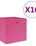 vidaXL Кутии за съхранение 10 бр нетъкан текстил 28x28x28 см розови