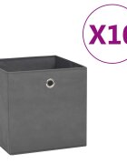 vidaXL Кутии за съхранение 10 бр нетъкан текстил 28x28x28 см сиви
