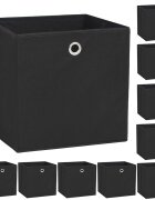 vidaXL Кутии за съхранение 10 бр нетъкан текстил 32x32x32 см черни