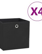 vidaXL Кутии за съхранение 4 бр нетъкан текстил 28x28x28 см черни