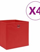 vidaXL Кутии за съхранение 4 бр нетъкан текстил 28x28x28 см червени