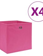 vidaXL Кутии за съхранение 4 бр нетъкан текстил 28x28x28 см розови