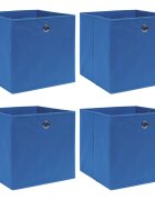 vidaXL Кутии за съхранение 4 бр сини 32x32x32 см плат