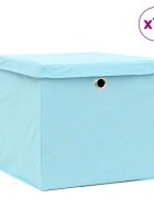 vidaXL Кутии за съхранение с капаци 10 бр 28x28x28 см бебешко синьо