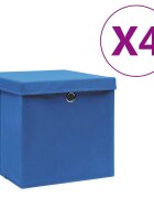 vidaXL Кутии за съхранение с капаци 4 бр 28x28x28 см сини