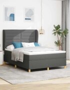 vidaXL Кутия със спална основа и матрак Тъмен Сив 90x190 см Тъмносив