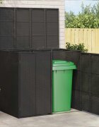 vidaXL Кутия за боклук 2 бр. Черно 130 x 80 x 115 см Полиетилен
