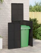 vidaXL Кутия за боклук Черно 65 x 80 x 115 см Полиетилен