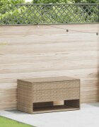vidaXL Кутия за градински възглавници бежова 100x55x555 см полиратан