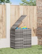 vidaXL Кутия за градински възглавници PE ратан 100x49x1035 см сива