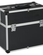vidaXL Кутия за инструменти 38x225x34 см черен алуминий