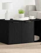 vidaXL Кутия за котешка тоалетна черен дъб 80x50x45 см инженерно дърво
