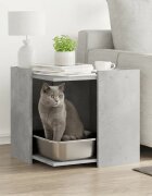 vidaXL Кутия за котешки отпадъци Бетонно сиво 53 x 53 x 51 см
