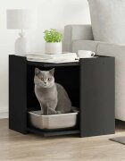 vidaXL Кутия за котешки отпадъци Черно 53 x 53 x 51 см