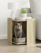vidaXL Кутия за котешки отпадъци Дъб сонома 42 x 42 x 51 см