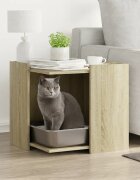 vidaXL Кутия за котешки отпадъци Дъб сонома 53 x 53 x 51 см