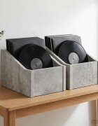 vidaXL Кутия за LP записи 2 бр. Бетонно сиво 18 x 32 x 18 см