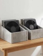 vidaXL Кутия за LP записи 2 бр. Бетонно сиво 23 x 33 x 16 см