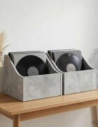 vidaXL Кутия за LP записи 2 бр. Бетонно сиво 37 x 33 x 32 см