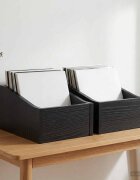 vidaXL Кутия за LP записи 2 бр. Черен дъб 23 x 33 x 16 см