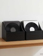 vidaXL Кутия за LP записи 2 бр. Черен дъб 37 x 33 x 32 см
