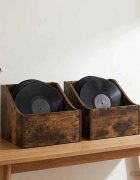 vidaXL Кутия за LP записи 2 бр. Опушен дъб 37 x 33 x 32 см