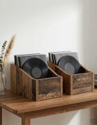 vidaXL Кутия за LP записи 2 бр. Старо дърво 18 x 32 x 18 см