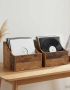 vidaXL Кутия за LP записи 2 бр. Старо дърво 37 x 33 x 32 см