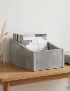 vidaXL Кутия за LP записи Бетонно сиво 23 x 33 x 16 см
