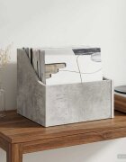 vidaXL Кутия за LP записи Бетонно сиво 37 x 33 x 32 см