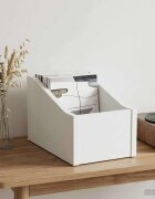 vidaXL Кутия за LP записи Бяло 18 x 32 x 18 см Инженерна дървесина