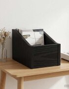 vidaXL Кутия за LP записи Черен дъб 18 x 32 x 18 см