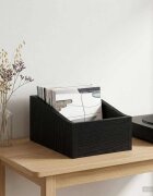 vidaXL Кутия за LP записи Черен дъб 23 x 33 x 16 см