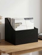 vidaXL Кутия за LP записи Черен дъб 37 x 33 x 32 см