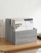 vidaXL Кутия за LP записи Сив Сонома 37 x 33 x 32 см