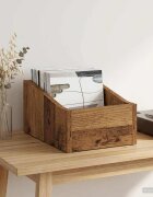 vidaXL Кутия за LP записи Старо дърво 23 x 33 x 16 см