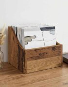 vidaXL Кутия за LP записи Старо дърво 37 x 33 x 32 см