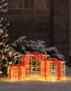vidaXL Кутия за подарък 3 бр. Топло бяло 20 x 20 x 20 см Акрил