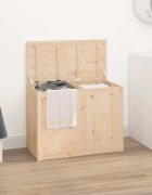 vidaXL Кутия за пране 885x44x66 см борово дърво масив