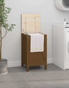 vidaXL Кутия за пране меденокафява 44x44x76 см борово дърво масив
