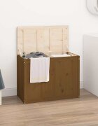 vidaXL Кутия за пране меденокафява 885x44x66 см борово дърво масив