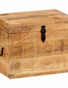 vidaXL Кутия за съхранение 39x28x31 см мангово дърво масив