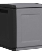 vidaXL Кутия за съхранение 54x53x57 см 130 л тъмносиво и черно