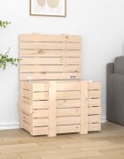 vidaXL Кутия за съхранение 58x405x42 см борово дърво масив