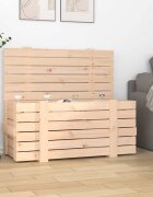 vidaXL Кутия за съхранение 91x405x42 см борово дърво масив